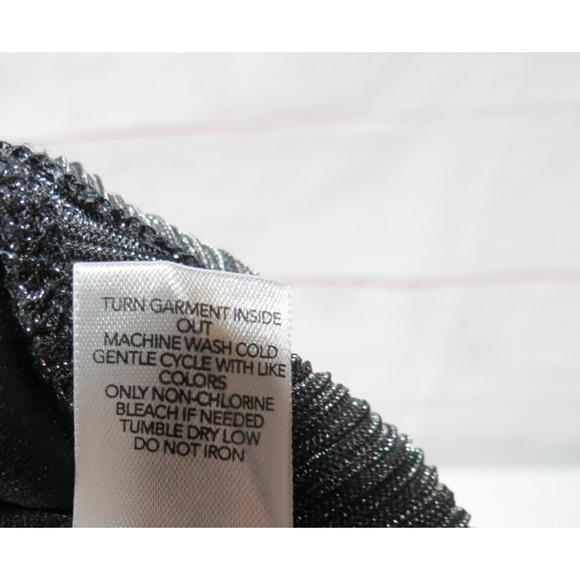 Christopher & Banks Size Large Black Silver Metallic Top Blouse Shimmer Layered - Picture 7 of 7